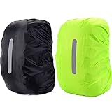 YAVO-EU Regenschutz für Rucksäcke 2 Stück rucksackhülle mit Reflektorstreifen und Spezialbeschichtung für Wandern, Camping, Radfahren, Reisen und Schulranzen