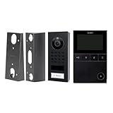DoorBird D11 Business-Set | Set aus Video-Türsprechanlage in Graphitschwarz, Video-Innenstation in Schwarz und Wandmontageadaptern