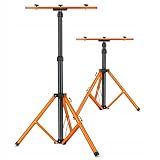 Stativ für Flutlichtstrahler und Baustrahler | Höhenverstellbar 60–160 cm | Robuster Teleskop-Ständer aus Stahl für Arbeitsleuchten und Baustellenbeleuchtung (Stativ) (Doppelstativ)