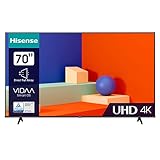 Hisense 70E6KT 178cm (70 Zoll) Fernseher, 4K UHD, HDR, Dolby Vision, Triple Tuner DVB-C/S/ S2/ T/ T2, Smart-TV, Bluetooth, WiFi, Alexa Built-In, DTS Virtual X, Hotel Mode, Schwarz [2023]