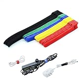 OWill 70 Stück Kabelbinder Wiederverschließbar mit Haken und Schlaufe,Mehrzweck Bunt Kabelbinder Klett,Kabel organizer,verstellbare Befestigungsschnüre für Computer/TV/Elektronik,3 Größen und 5 Farben