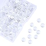 HAUTOCO 200 Stück 10 mm Glas-Cabochons rund klar Cabochons Kuppel Fliesen für Ohrringe Halskette Anhänger Ring Schlüsselanhänger DIY Handwerk Schmuckherstellung