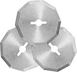 Bestgle 3 Stück Ersatzklingen Rollschneider 40mm, Edelstahl Stoffschneider Rollmesser Rundklingen, zehneckige Perforationsklinge, Profi elektrische Scheren Nähen Ersatzklingen für Stoff Leder Papier