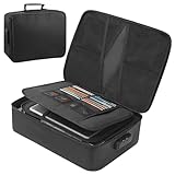 Fireproof Document Bag A4 with Zip and Lock, 1472°F, Feuerfeste Dokumentenbox Portable Waterproof Document Bag with 4 Compartments for A4 Files, Certificates, Passports, Invoice (Black, 37x27x10 cm)
