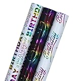 3 Rollen 43 cm x 3 m Geschenkpapier, Geschenkpapier,...