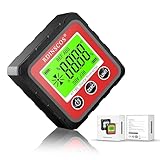 Digitaler LCD Winkelmesser Neigungsmesser Wasserwaage Inklinometer Magnetfuss Winkelmesswerkzeug Mini Bevel Box mit Display Flip Funktion für Zimmermann, Zuhause (RED)