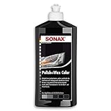 SONAX Polish+Wax Color schwarz (500 ml) Politur mit schwarzen Farbpigmenten und Wachsanteilen | Art-Nr. 02961000