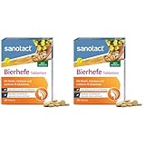 sanotact Bierhefe Tabletten • 400 Tabletten • 100% natürliche Bierhefe vegan • Mit Biotin für schöne Haare und gesunde Haut • Inklusive 6 B-Vitaminen (Packung mit 2)