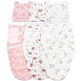 MOJINL Pucksack Baby Kinder 0–3 Monate Baby Pucktuch mit Kopfschutz für Mädchen Junge Baby Schlafsack für Neugeborenen Kleinkinder 100% Bio-Baumwolle Baby Swaddle Decke für Säuglinge Unisex 3 Stück