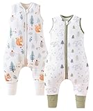 Chilsuessy 2er Pack Baby Schlafsack mit Beinen 1.5 Tog...