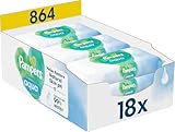 Pampers Baby Feuchttücher Harmonie, Aqua, 432 Tücher (9 x 48), sanfter Hautschutz für zarte Haut mit 99% Wasser (Packung mit 2)