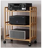 DVD Player Stand Regal, Audio Rack Tower - Holz TV Stereo Audio Schrank, Schwebende Eckregale für Wohnzimmer & Büro, Bewegliche Plattenspieler-Halterung
