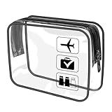 1 Liter Flugzeug-Handgepäck-Beutel, transparenter Kulturbeutel für Männer, Frauen, Kinder und Familie