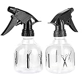 2 Stück Sprühflasche klein 250ml Zerstäuber Sprühflaschen Haare Pflanzen Transparent Leere Wassersprühflasche Pflanzensprüher für Blumen