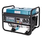 Könner & Söhnen KS 3000G - Hybrid Benzin-LPG 4-Takt Stromerzeuger, Kupfer Generatoren 3000 Watt, 16A, 230V, Generator für Kleinhaus, Garage oder Camping