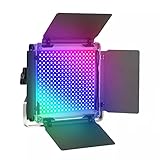 FZZDP LED Kamera Videoleuchte, optionaler Akku mit Ladegerät Set Fotografie RGB480 Licht + Netzteil für Studio