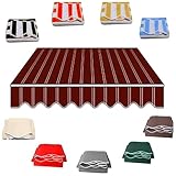 YHDMDQ Einziehbare Markisenbespannung Canvas Markisenstoff, Terrassentür-Fenster-Markise, 2x1.5/3x2.5/4x3/5x3/6x2m Markisentuch Für Hof Veranda Balkon(Red,5x1.5m/16.4x5ft)
