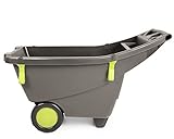 Ondis24 praktische extrem leichte stabile Schubkarre Gartenschubkarre 140 Liter in beige-braun aus Kunststoff sicherer Stand große Räder