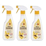 Renuwell 3 x 500 ml Möbel-Schnellpflege Möbelpflege mit Bienenwachs Spar-Set