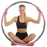 Hula Hoop Reifen Erwachsene Abnehmen - Sportgeräte Fitness Zuhause Oder Fitnessstudio - Hoola Hoop mit Abnehmbaren Segmenten - Rosa - 1,2kg - Von just be...