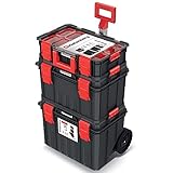 Kistenberg Werkzeugtrolley Werkzeugkoffer Werkzeugkiste Rollende Werkstatt (Werkzeugwagen inklusive Trennstegen, Werkzeughalter, Sortimentskasten mit Boxen, Modular Solution, 530 x 355 x 825 mm)