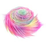 Plüsch Precut Strips Regenbogen Fellimitat 5 x 180 cm Kunstfell Basteln Meterware Fell Stoff Flauschiges Plüsch Bastelfell für Zwergenbart Weihnachtsmann Haar Wichtel Cosplay DIY Basteldekoration
