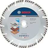 Bosch 1x PRO Multi Material Diamanttrennscheiben für 22,23‑mm-Bohrung und große Winkelschleifer (für Beton, Stahlbeton, Ø 230 mm, Professional Zubehör Großer Winkelschleifer)