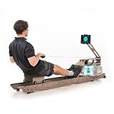 WaterRower Driftwood Wasser-Rudergerät - Das Original für Zuhause aus Eichenholz - LightRing & Bluetooth-Monitor - Gratis App & Tablethalterung - 2 Monate gratis Premium-Abo für WaterRower Connect App