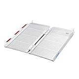 LIEKUMM Klappbare Rollstuhlrampe, Rollstuhlrampe für Treppen, 61 x 71,5cm, 300kg Kapazität, Klappbar Rollstuhlrampe für Zuhause, Stufen, Türen, klappbare Aluminium schwellenrampen für Rollstühle