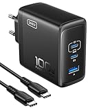 INIU 100W USB C SchnellLadegerät, (GaN Ⅲ) 3 Ports Laptop Netzteil PD PPS ladegerät Fast Charger, Kompakt Platzsparend, Adapter für MacBook iPad Pro/Air, iPhone 15 14 Pro Max, Samsung S24/23 Ultra usw