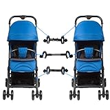 iFCOW Kinderwagen-Verbindungsstücke, universelle Kinderwagen-Verbindungsstücke, verstellbare Kinderwagen-Anschlüsse für Zwillinge Schwarzes Rechteck