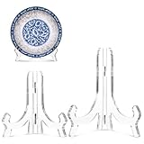 YQQYG Tellerständer Acryl 2 Stück, Klar Platten Ständer, Tellerhalter Ständer für Teller, Fotoalben, Gemälde (16 cm, 11 cm)