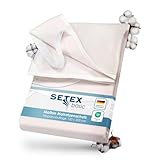 Setex – Molton-Köper Schoner naturfarben – Matratzenschoner 120x200 cm für Matratzen mit 15-22 cm Höhe – Fixspannauflage aus 100% Baumwolle OEKO-TEX Standard 100 – Matratzenauflage für Bettmatratzen