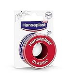 Hansaplast Fixierpflaster Classic (5 m x 2,5 cm), Tapeband zur einfachen und sicheren Fixierung von Wundverbänden, Heftpflaster Rolle mit starker Klebekraft.