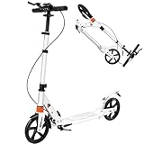 Klappbarer Roller, Cityroller für bis zu 100kg, Geräuscharmer Aluminium-Roller, Höhenverstellbarer Klapproller, Erwachsene Tretroller, Tragbar Scooter mit Ständer, Kotflügel und Reflektorplatte