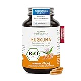 Stärkste Bio-Kurkuma-Kapseln | ca. 15.000 mg Kurkuma Pulver pro Tagesdosis | höchster Curcumin Gehalt | 40-fach bioverfügbar | ohne Pfeffer | Curcuma Kapseln hochdosiert | vegan & hochbekömmlich