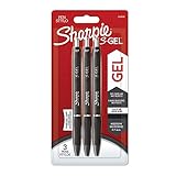 SHARPIE S-Gel Gelstifte | mittlere Spitze (0,7 mm) | Gelschreiber mit schwarzer Tinte | 3 Stück