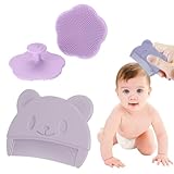 GGUFAY Milchschorf Kamm, Milchschorf Baby Entfernen, Weichen Silikon Kopfgneis Entfernen Baby, Milchschorf und Babykamm, Für Baby Geeignet Für Neugeborene Baby (2PCS, Lila)