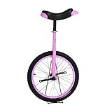 Einrad,Kinder Erwachsene AnfäNger Einstellbare Rutschfeste Balance Radfahren ÜBung Akrobatisches Fitnessrad Geeignete HöHe 140 bis 150 CM / 18 Zoll/Rosa