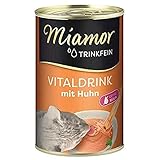 MIAMOR - Vitaldrink | Leckerer Drink für ausgewachsene Katzen zur Förderung der Flüssigkeitsaufnahme. Ergänzungsfutter in der Dose zur Unterstützung der Nierenfunktion | 24x135 ml Huhn