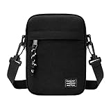 Handy Umhängetasche Herren Schwarz, Herrentasche zum Umhängen Klein, Wasserdichte Reißverschluss Handy Schultertasche Herren Handytasche mit Schulterriemen Handy Brieftasche Geldbörse Handtasche