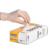 K-MART Einweg-Vinylhandschuhe, puderfreie und latexfreie transparent Einmalhandschuhe mit 100 Stück/Box (XL)