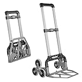 ATHLON TOOLS Treppensteiger-Sackkarre bis 100kg - XXL - klappbar - aus Aluminium - extra Langer Griff 110 cm - große breite Lade-Schaufel - Schwerlast Treppensackkarre