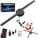 My Holo Screen, Myholoscreen, 3D Hologramm Lüfter LED Projektor, Weihnachten Hologramm Projektor mit APP, WiFi 3D Hologram Werbeanzeige LED Lüfter für Weihnachten, Halloween