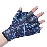 JIAHG Aquatic Handschuhe 1 Paar Schwimmhandschuhe Schwimmflossen Paddel Wasserwiderstandstraining Einstellbare Tauchhandschuhe Ausrüstung Surfen Sport Handflossen für Erwachsene