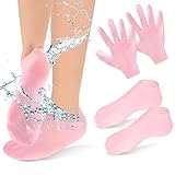 2 Paar Feuchtigkeitsspendende Silikonhandschuhe Socken Spa Gel Feuchtigkeitshandschuhe Für Die Nacht Vor Dem Schlafengehen Heilung Von Ekzemen Schlaflotion Handbehandlungshandschuhe Reparatur Rauer