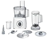 Bosch Kompakt-Küchenmaschine MultiTalent 3 MCM3200W, 30 Funktionen, Rührschüssel 2,3 L, Mixer 1,0 L, Universalmesser, schneiden und raspeln (fein,grob), Schlagscheibe (Sahne,Eischnee), 800 W, weiß