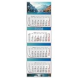 Primus Print XXL 4-Monats Mehrblockkalender 2024 - Wandkalender - Monatskalender - Blockkalender - verschiedene Motive (pragser Wildsee)