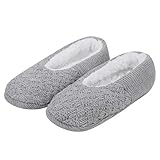 Strickhausschuhe Damen Indoor Schuhe Plüsch Bettschuhe Weiche Stoppersocken Ballerina Kuschelsocken Stricken Winterhausschuhe Rutschfeste Slipper Fuß Warme Plüschhausschuhe Weihnacht Geschenk