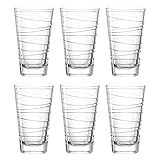 LEONARDO HOME Vario Struttura Trink-Gläser, 6er Set, spülmaschinengeeignete Wasser-Gläser, Glas-Becher mit Muster, Saftglas Getränke-Set,280 ml, 019450